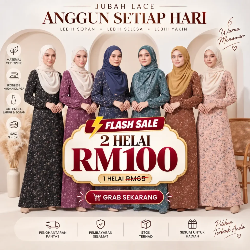 Jubah Aishah - 2 Helai